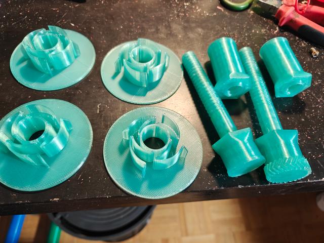 Bambu filament winder / spooler updates part2 (axles, donor legs, universal centering disk) 3D model thumbnail
