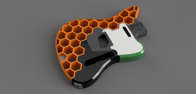 Prusacaster Middle Amazon Leo Jaymz Tele Bridge 4 hole 3D model thumbnail