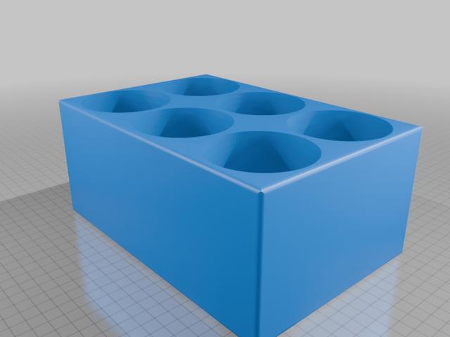 spuitbussen houder 70mm x 6 stuks 3D model thumbnail