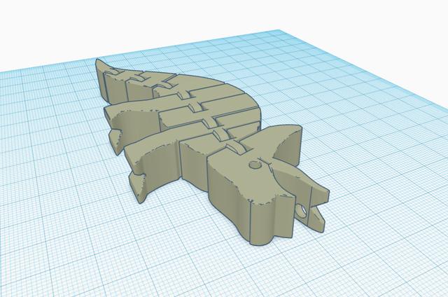 Flexi Triceratops Keychain 3D model thumbnail