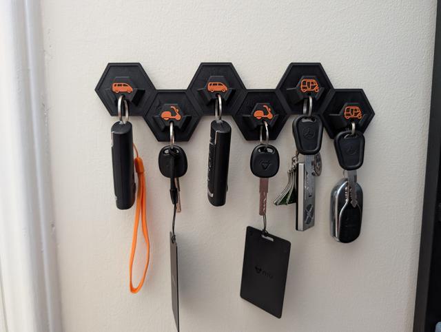 Modern Key Hanger Fobs (Scooter/Tuk Tuk/Minivan/Motorcycle/House) 3D model thumbnail