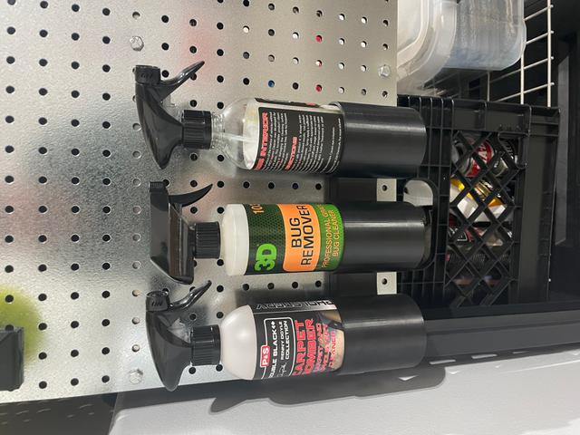 Pegboard Detailing Chemical Spray Bottle Holder 3D model thumbnail