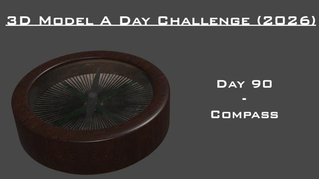 Model A Day Challenge - Day 90 - Compass 3D model thumbnail