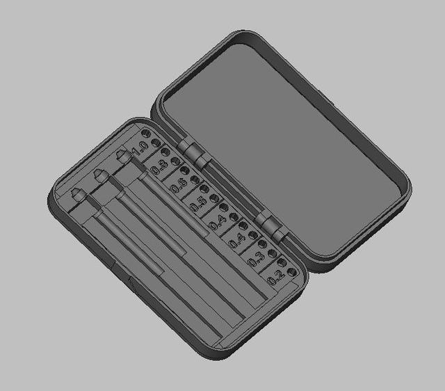 Hinged Nextruder Hotend Assembly Storage Box  (MK4) 3D model thumbnail