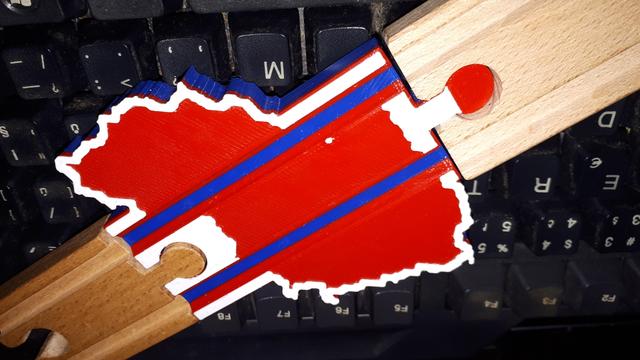 Dřevěná vláčkodráha - mapa ČR, Wooden railway - map of Czech Republic 3D model thumbnail