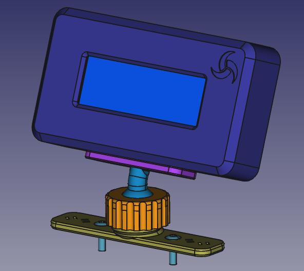 Ball Joint Mount for 20x4 LCD Enclosure 3D model thumbnail