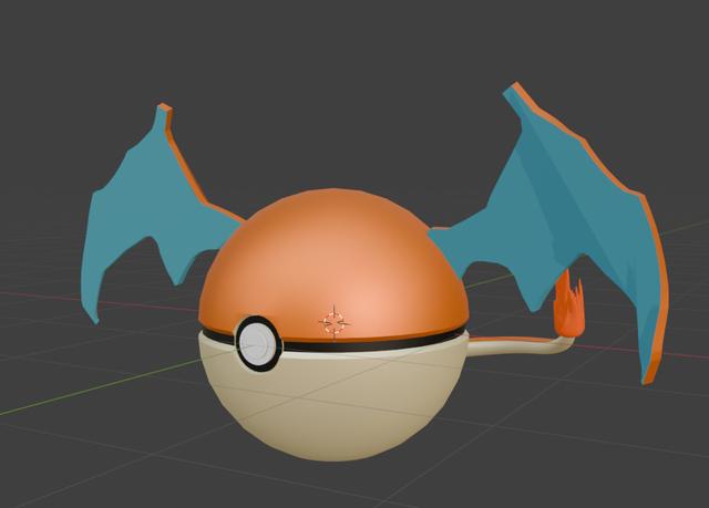 Charizar pokeball 3D model thumbnail