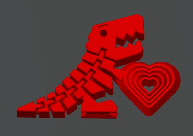 Flexi-Rexi-Fidget-Heart 3D model thumbnail