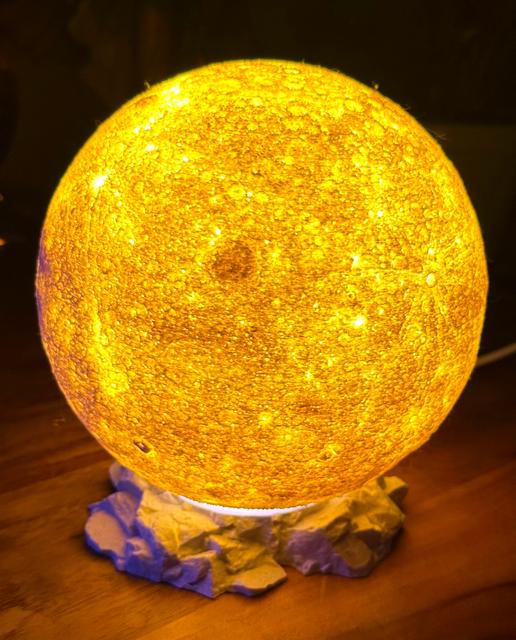 Floating Moon Rock Base stand for the (HD) Designer Lithophane Moon Lamp 3D model thumbnail