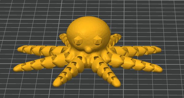 Articulated Cute Mini Octopus 3D model thumbnail
