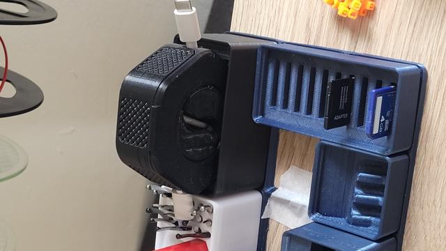 Gridfinity Compatable holder for Portable Cable Organizer / Winder 3D model thumbnail