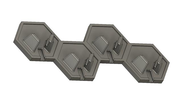 Modern Key Hanger - parametric strong version 3D model thumbnail