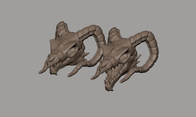 Dragon Skull (Black Dragon) 3D model thumbnail
