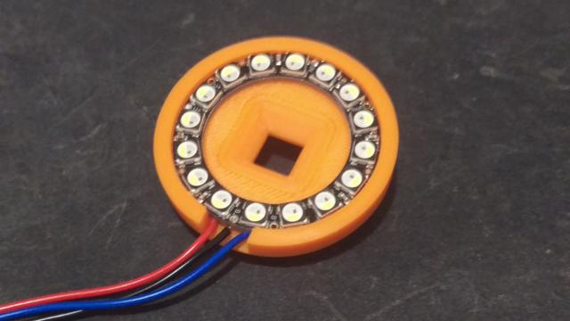 Articulating Raspberry Pi Camera Mount cover with ring light 3D model thumbnail
