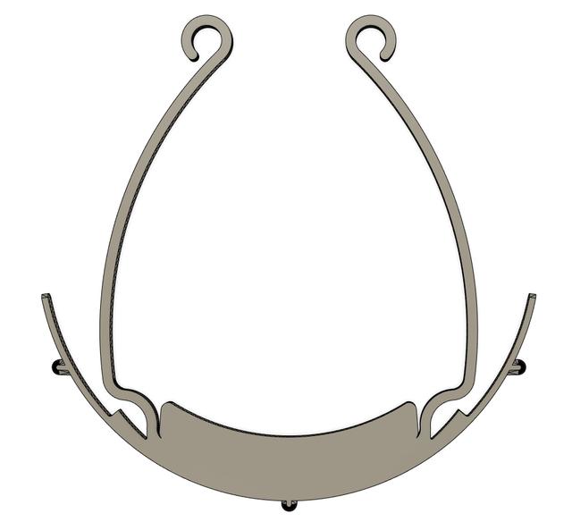 Manta Ray Face Shield w/ Closed/Solid top 3D model thumbnail