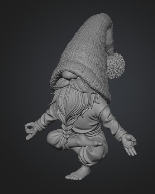 Zen Gnome in Lotus Pose 3D model thumbnail
