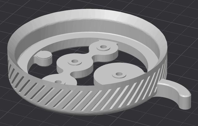 Spin Ring with Finger Loop for Umikot (58mm) Espresso WDT Tool 3D model thumbnail