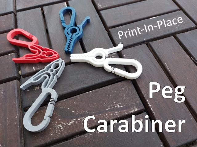 CarabiPeg: Print-In-Place Peg Carabiner 3D model thumbnail