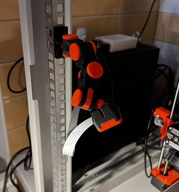 Server Rack Mount Segment For Articulating Raspberry PI Cam 3D model thumbnail