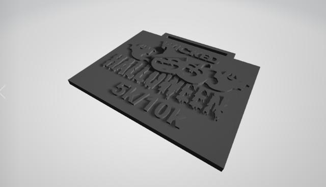 Wicked Halloween Race Medal Award 3D model thumbnail