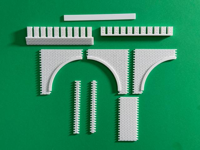 MODULAR BRICK ARCHED BRIDGE 1:87 HO SCALE 3D model thumbnail
