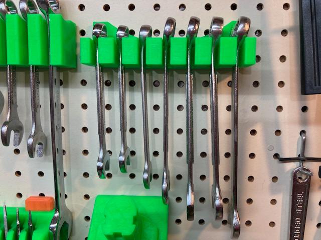 Pegboard ring wrench / spanner holder 3D model thumbnail