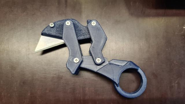 Remix Folding Karambit with utility blade 3D model thumbnail