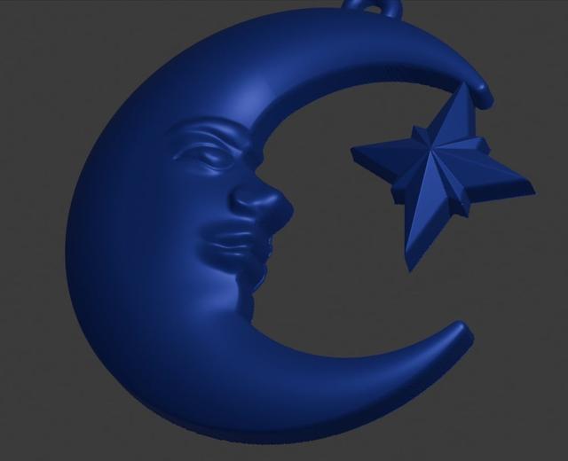 Luna con cara – modelo 3D decorativo para imprimir 3D model thumbnail