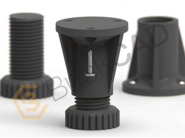 Adjustable Feet 3D model thumbnail