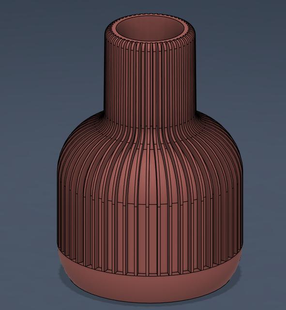 Modern Twisted Ribbed Vase / Spiral Vortex Planter 3D model thumbnail