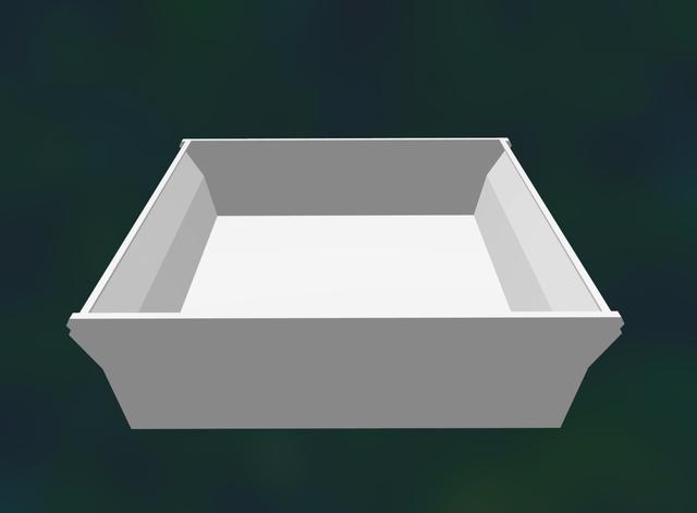 Under Desk Drawer (Large) with no handle/no holes 3D model thumbnail