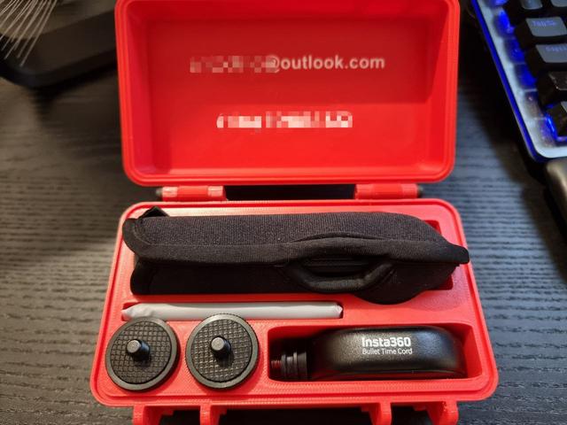Insta360 x3 case + Bullet time cord + gopro mount adapters + microfiber cloth 3D model thumbnail