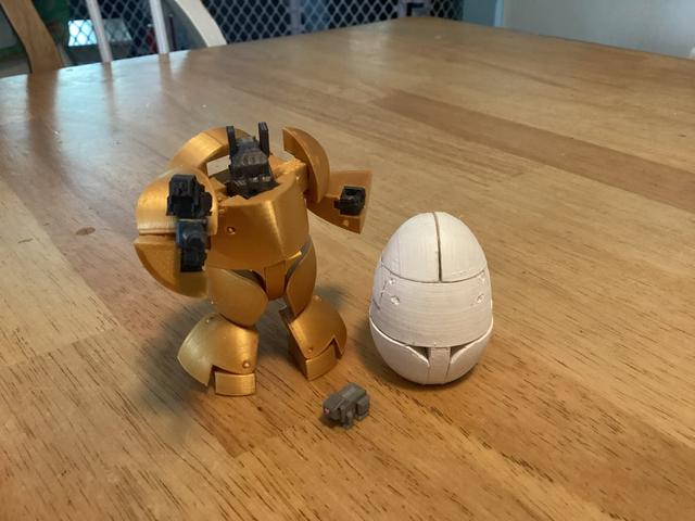 Eggatron--Easter egg transformer & bunny companion 3D model thumbnail