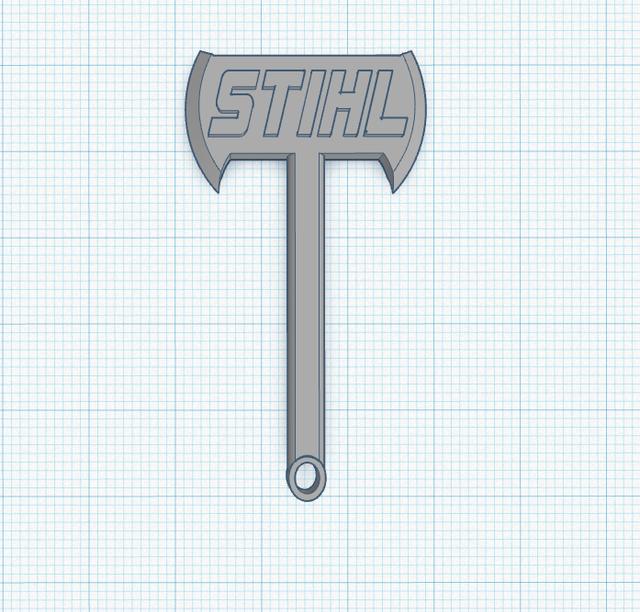 Stihl axe 3D model thumbnail