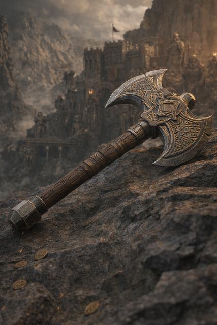Battle Axe, themed from Lord of the Rings 3D model thumbnail