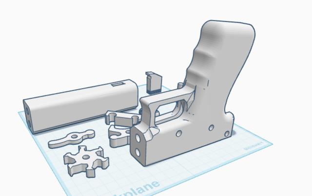 automatic elastic band gun 3D model thumbnail