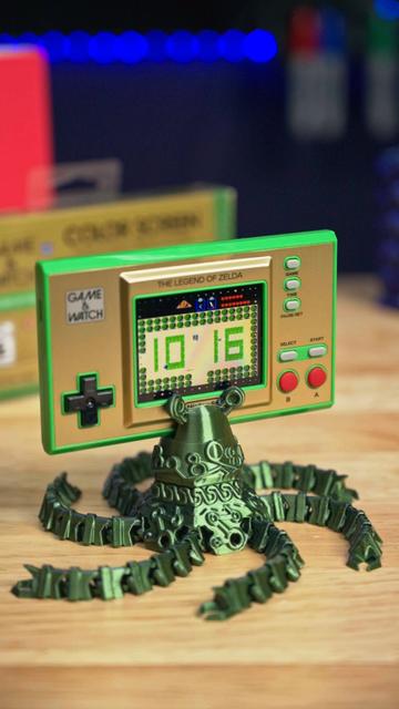 Articulated Guardian Zelda Game and Watch Stand 3D model thumbnail