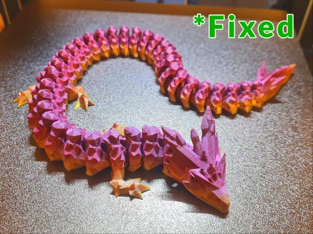 Articulated crystal dragon v2 (fixed) 3D model thumbnail