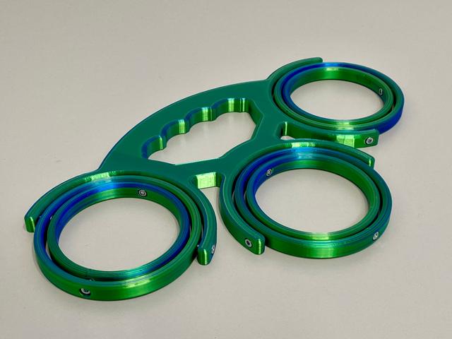 Triple Gyroscopic Cupholder (for Klix - Ø69,5mm Cup) 3D model thumbnail