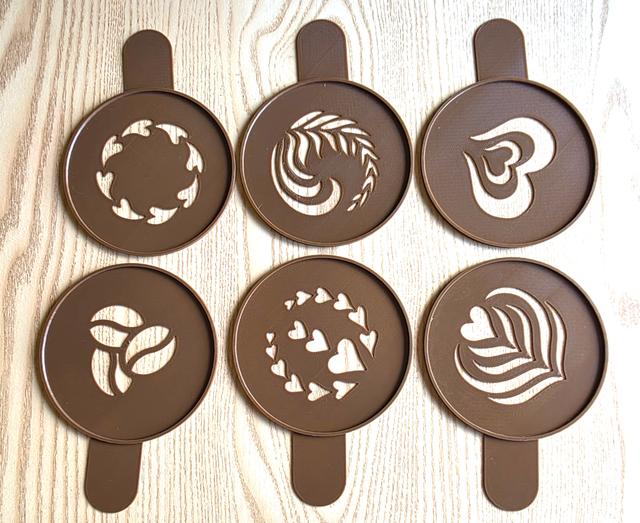Various coffee stencils 3D model thumbnail