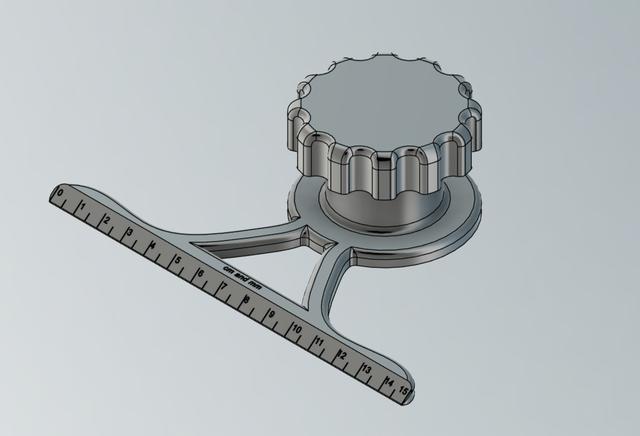 cool 15 cm scale with handle 3D model thumbnail