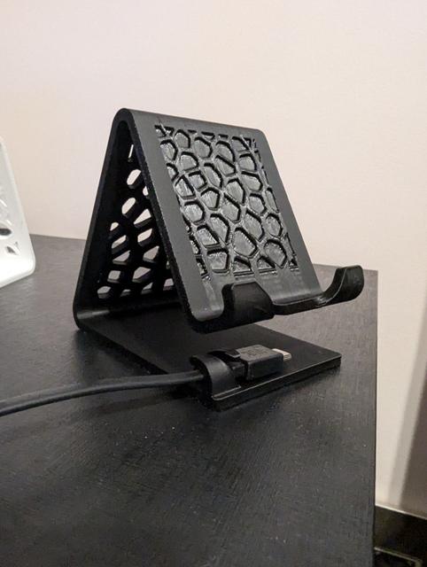 Phone Stand with Cable Holder 3D model thumbnail