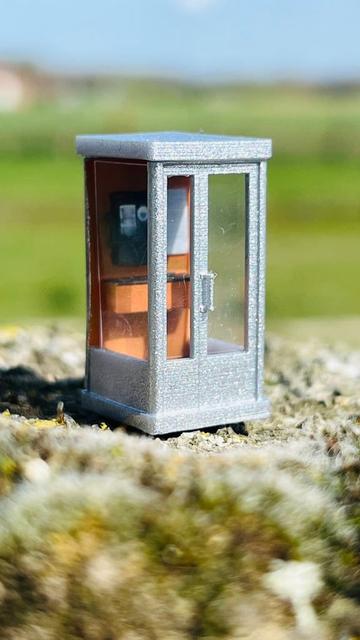 Belgische telefooncel - Cabine téléphonique belge - Belgian Phone booth 1:87 scale 3D model thumbnail