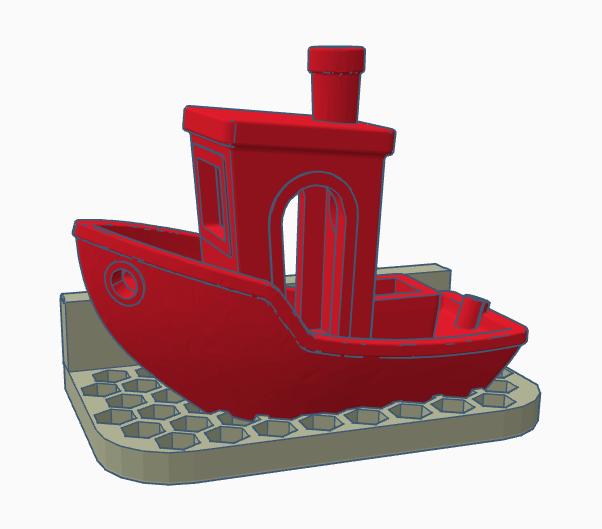 Hexagon Pegboard 3DBenchy Holder (updated) 3D model thumbnail
