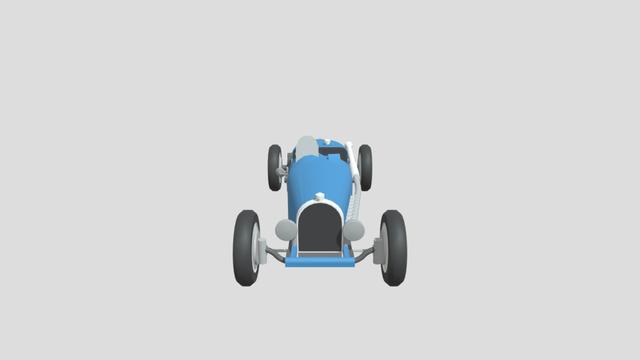 Bugatti-T59 lowpoly for 3D-printing 3D model thumbnail