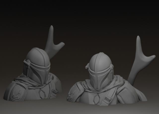 The Mandalorian - Star Wars Bust 3D model thumbnail