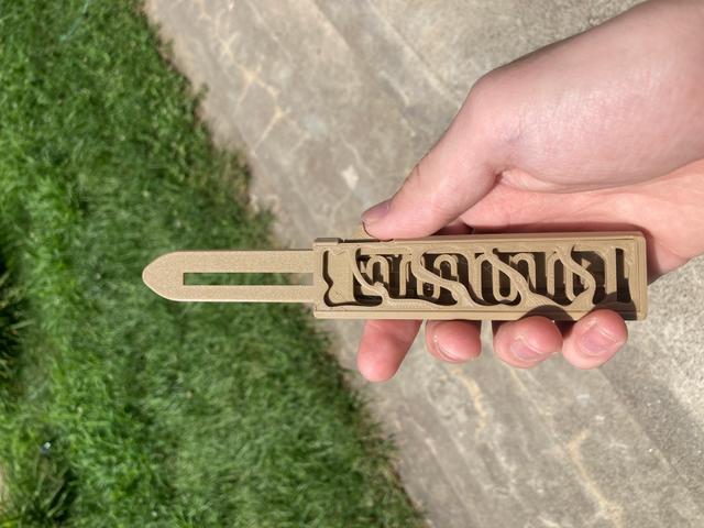 OTF Fidget Knife - closed case with design 3D model thumbnail