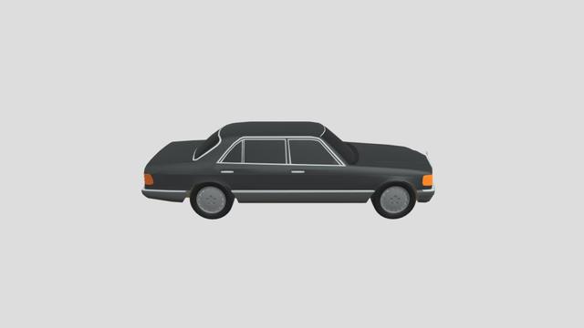 Mercedes-Benz 500SEL W126 lowpoly for 3Dprinting 3D model thumbnail