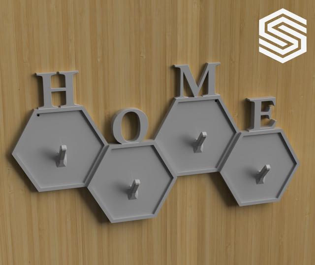 Designer Key Hanger 3D model thumbnail