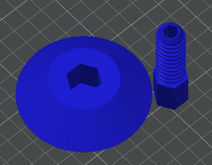 Two piece axle with bearing and captive nut. 3D model thumbnail